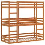 vidaXL Lit superposé triple sans matelas 80x200 cm bois de pin massif