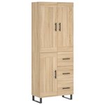 vidaXL Buffet haut Chêne sonoma 69 5x34x180 cm Bois d'ingénierie