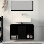 vidaXL Cabinet de salle de bain Noir 80 x 33 x 60 cm Bois d'ingénierie