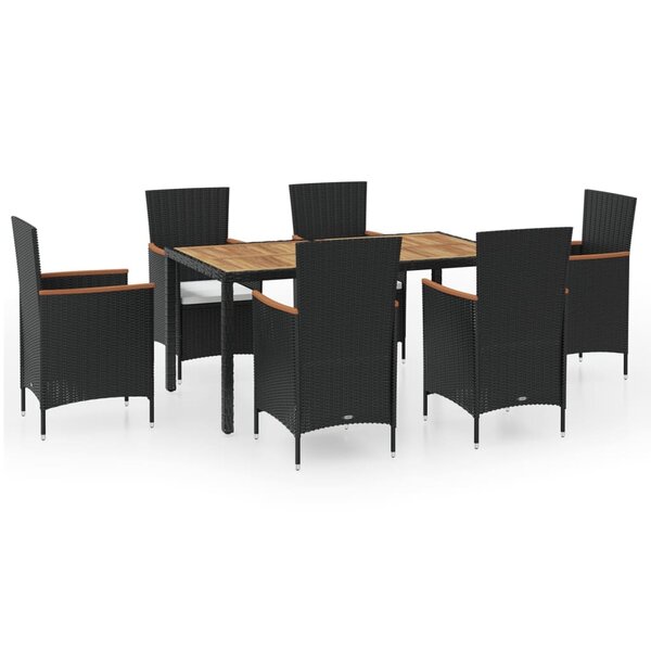 vidaXL Mobilier à dîner de jardin 7 Pièces avec coussins Résine tressée
