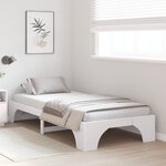 vidaXL Cadre de Lit Simple Blanc Bois de pin massif 75 x 190 cm Moderne