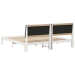 vidaXL Cadre de lit avec tête de lit rembourrée Blanc 200 x 200 cm