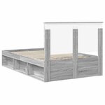 vidaXL Cadre de lit Gris Sonoma 135 x 190 cm Bois de pin massif