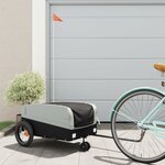 vidaXL Remorque de vélo noir et gris 30 kg fer