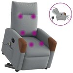 vidaXL Fauteuil inclinable de massage électrique Gris clair Tissu