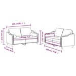 vidaXL Ensemble de canapés 2 Pièces coussins gris clair tissu