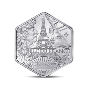 Collection des régions - Île de France  Monnaie de 10€ Argent hexagonale