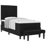 vidaXL Lit à ressorts avec tête de lit Noir 100 x 200 cm tissu