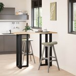 vidaXL Pieds de table de bar en T  2 pièces  noir  40 x 35 x (110-111) cm  acier