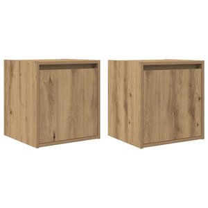 vidaXL Tables de chevet murales 2 Pièces chêne artisanal 38x34x40 cm