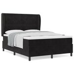 Lit à ressort vidaXL avec matelas Noir 140x200 cm Velours