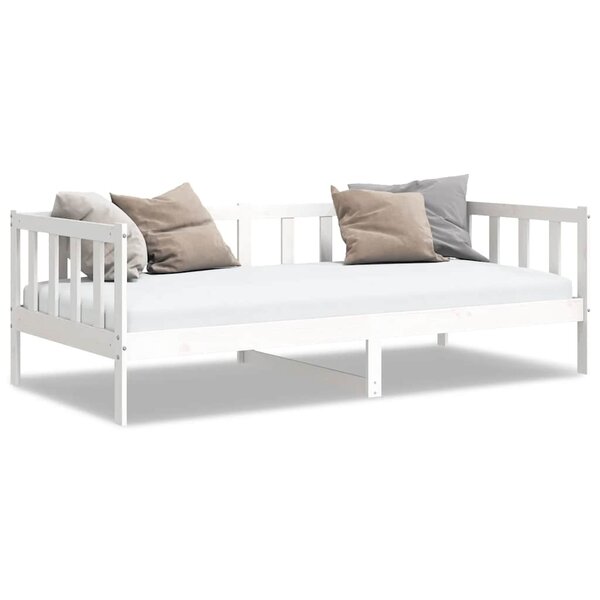 vidaXL Lit de jour sans matelas blanc bois de pin massif 90x200 cm