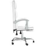 Chaise fauteuil siège pivotante de inclinable de bureau informatique étude similicuir blanc 02_0024232