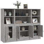 vidaXL Buffets 3 Pièces sonoma gris bois d'ingénierie