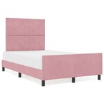 vidaXL Cadre de lit avec tête de lit Rose 120 x 190 cm Velours