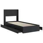 vidaXL Cadre de lit avec rangement et tête de lit Noir 90 x 190 cm