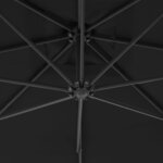 vidaXL Parasol déporté avec mât en acier 300 cm Noir