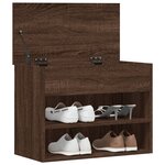 vidaXL Banc à chaussures Chêne marron 60x30x45 cm Bois d'ingénierie