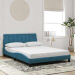 vidaXL Cadre de lit sans matelas Hanko bleu 140x200 cm velours