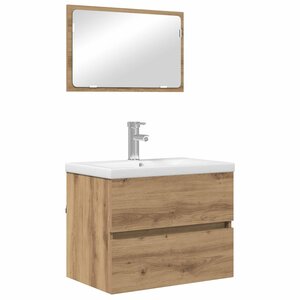 vidaXL Ensemble de mobilier de salle de bain 3 Pièces Chêne artisanal