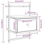 vidaXL Table de chevet murale 2 Pièces chêne fumé 35x30x51 cm