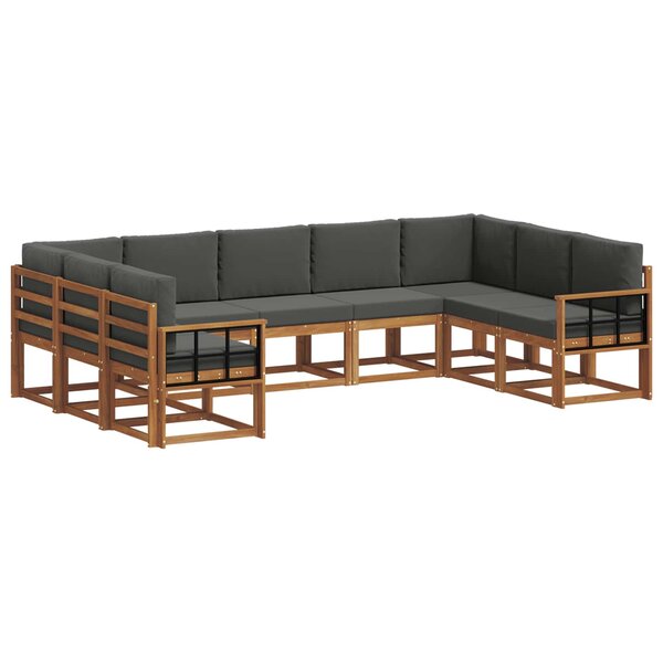 vidaXL Ensemble de canapés d'extérieur 9 Pièces Naturel et Anthracite