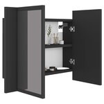 vidaXL Armoire de salle de bain à miroir LED Gris 60x12x45 Acrylique