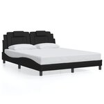 vidaXL Cadre de lit avec LED sans matelas noir 160x200 cm