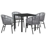 vidaXL Ensemble de salle à manger pour jardin 5 Pièces Gris Poly rotin