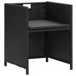 vidaXL Chaises de jardin lot de 2 avec coussins Résine tressée Noir