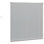 vidaXL Store de Fenêtre avec des rideaux Argenté 80 x 130 cm Aluminium