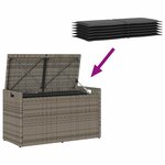 vidaXL Banc de rangement extérieur coussin gris 100 cm résine tressée