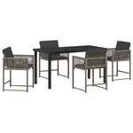 vidaXL Ensemble de salle à manger pour jardin 5 Pièces Gris polyrotin