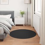 vidaXL Tapis en Fourrure Synthétique de Lapin Olite Noir Ø 80 cm