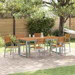 vidaXL Chaises de jardin empilables 6 Pièces en bois solide d'acacia et métal