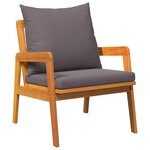 vidaXL Chaise de jardin avec coussin 2 Pièces Marron Bois d'acacia massif