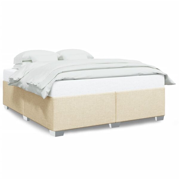 vidaXL Cadre de lit sans matelas crème 200x200 cm tissu