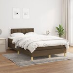 vidaXL Sommier à lattes de lit et matelas marron foncé 120x190cm tissu
