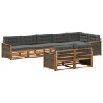 vidaXL Ensemble de canapés d'extérieur 8 Pièces Naturel et Anthracite