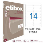 5 X Boîtes 1400 Étiquettes Etibox 99.1X38.1