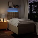 vidaXL Sommier à lattes de lit avec matelas crème 120x190 cm tissu