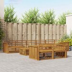 vidaXL Ensemble de canapés d'extérieur 9 Pièces Naturel