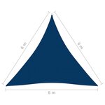 vidaXL Voile de parasol Tissu Oxford triangulaire 6x6x6 m Bleu