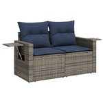 vidaXL Salon de jardin avec coussins 9Pièces marron résine tressée acacia