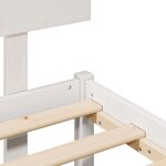 vidaXL Cadre de lit avec tête de lit blanc 135x190 cm en bois massif de pin