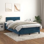 vidaXL Sommier à lattes de lit et matelas bleu foncé 120x190cm velours