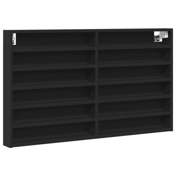 vidaXL Armoire à vitrine noir 100x8 5x58 cm bois d'ingénierie