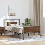 vidaXL Cadre de lit sans matelas chêne marron 90x190cm bois ingénierie