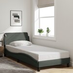 vidaXL Cadre de lit sans matelas gris foncé 90x190 cm tissu