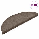 vidaXL Tapis d'escalier autocollants 30 pièces 56 x 17 x 3 cm Beige Demi-rond